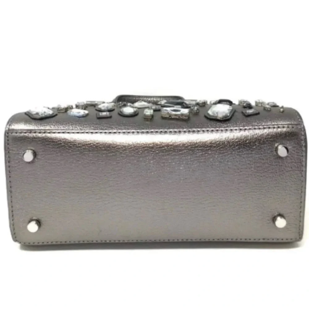 kate spade New York Mini Riley Laurel Way Embellished Gunmetal Satchel Bag - Picture 5 of 6